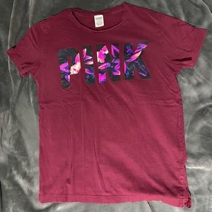 PINK oversized short sleeved campus tee